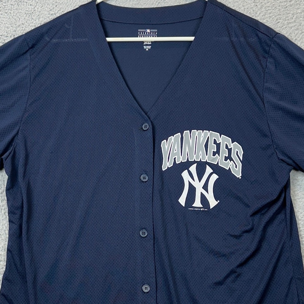 New York Yankees Jersey Mens 3XL Navy MLB Baseball Button Up Genuine Merchandise